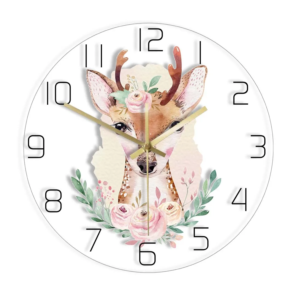 Детские настенные часы с животными жирафом современный дизайн декор для детской