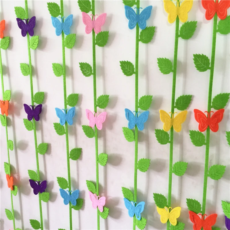 5 шт. цветные войлочные резные плетеные листья в виде бабочек Нетканая ткань