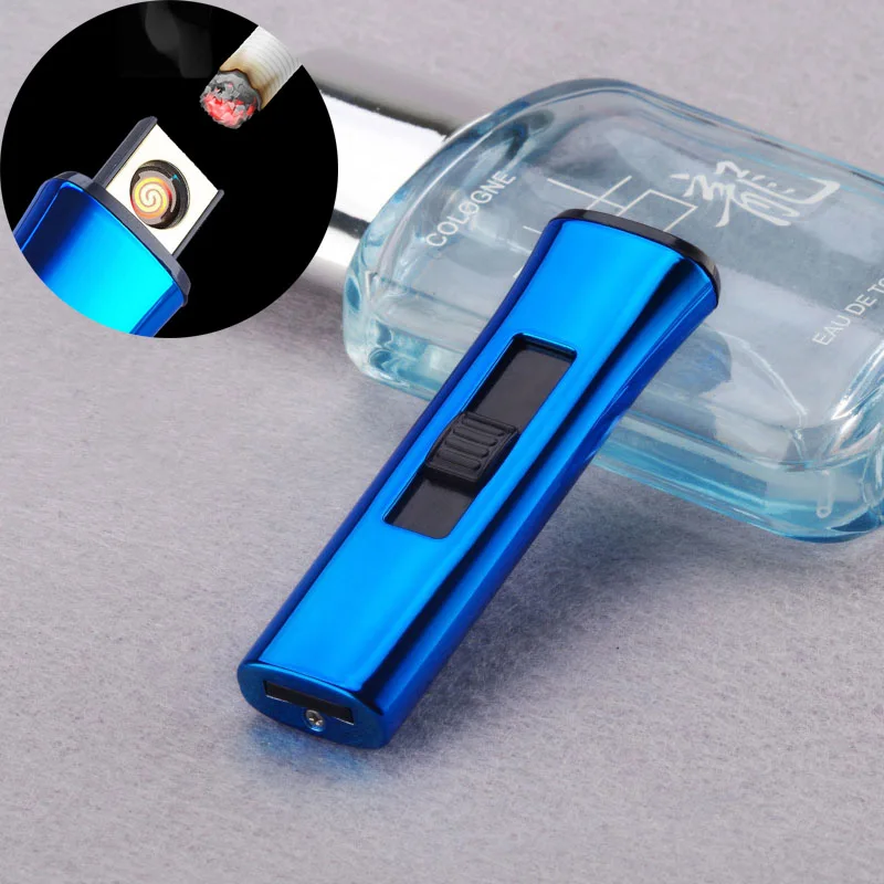 Mini lighter Usb зарядка сенсорный переключатель Двусторонняя Зажигалка Ветрозащитная беспламенная электронная сигарета без газа электрические зажигалки - Цвет: Mini lighter