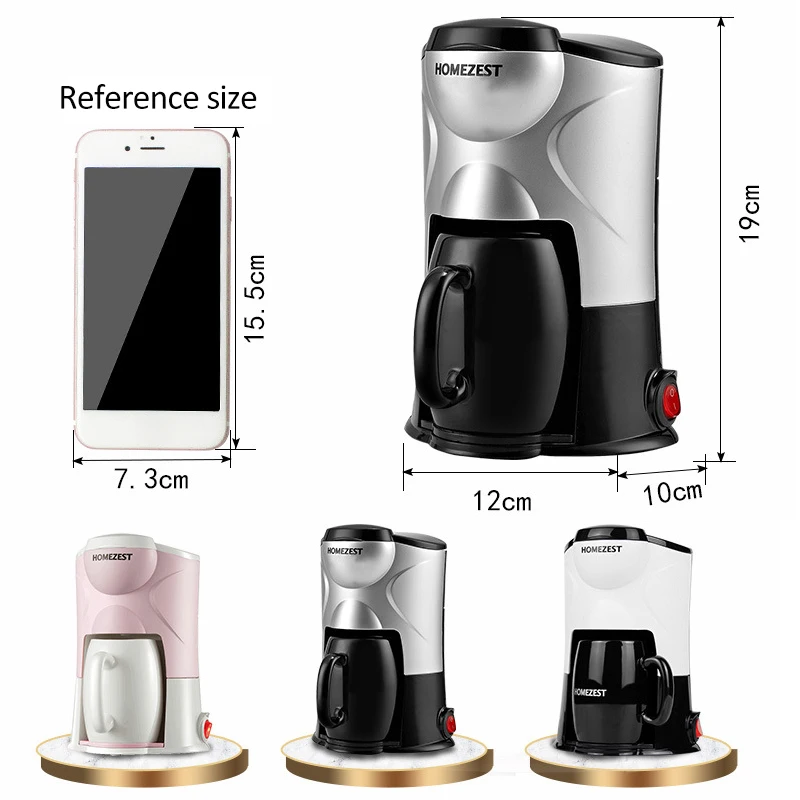 

ZZUOM Mini Coffee Machine Home Office Drip Espresso Powde Cafetera Matching Mug ESE Coffee Pod Automatic American Coffee Maker