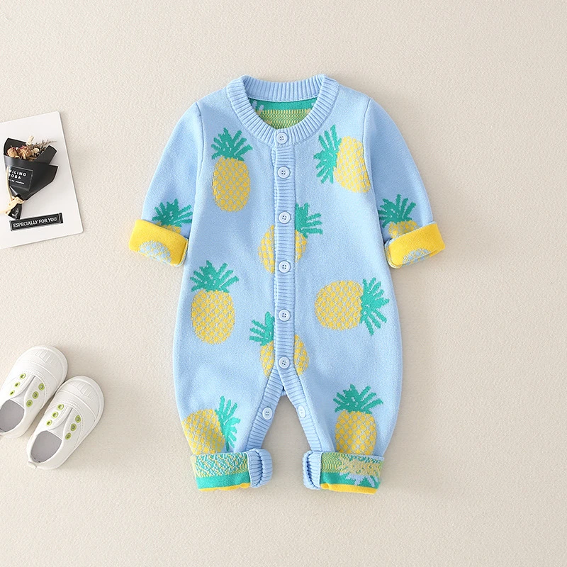 Детский комбинезон рождественские боди из хлопка детский вязаный шерстяной