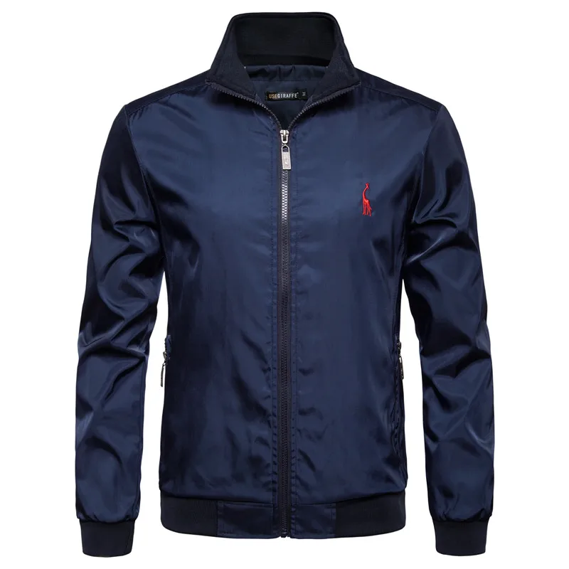 2020 New Spring Autumn Men's Jacket Solid Stand Collar Zipper Men Casual Social Business Bomber Big Size|Мужские куртки| |