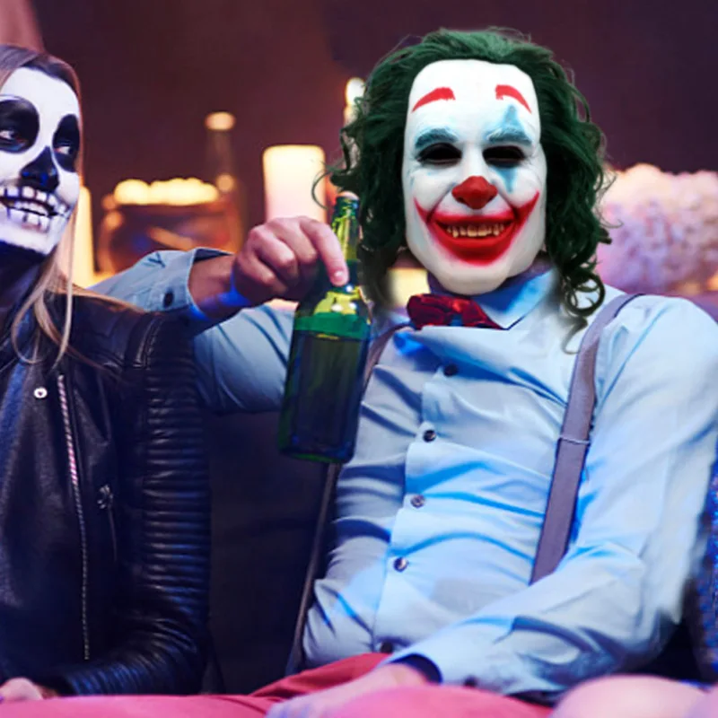 

Joker Mask Joaquin Phoenix Clown Cosplay Costume Props Halloween Scary Latex Headgear Party Movie Dress Up