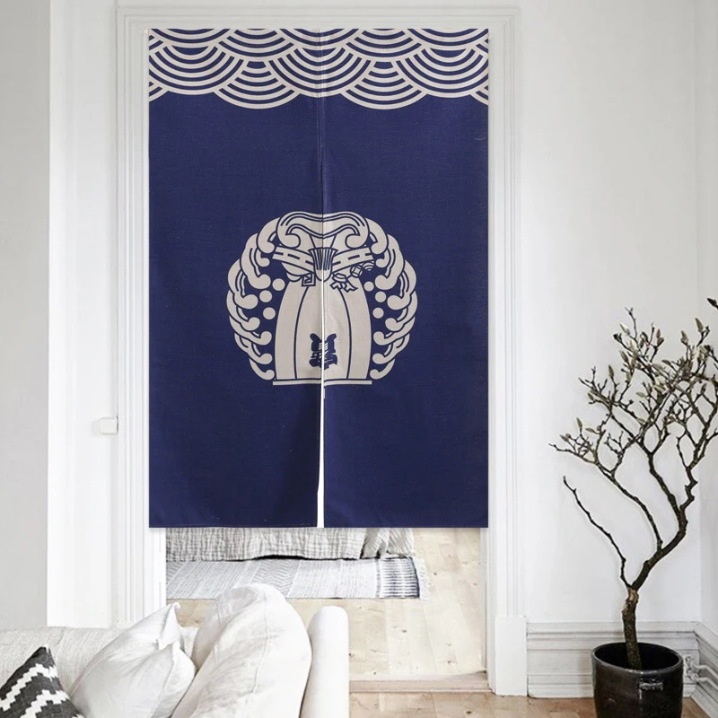 

Japanese Doorway Kitchen Half Curtain Fabric Noren Fengshui Curtain For Sushi Shop Cafe Decor Partition Door Curtain Polyester