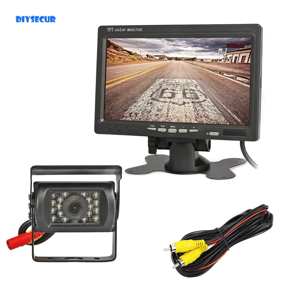 DIYSECUR DC12V 24V система заднего хода 7 &quotTFT ЖК монитор автомобиля + ИК ночного видения