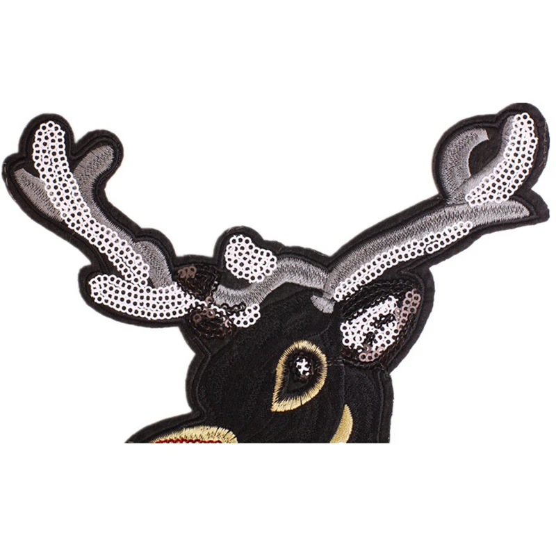 Рождественский олень сделай сам украшение одежды блестки вышитые милые животные