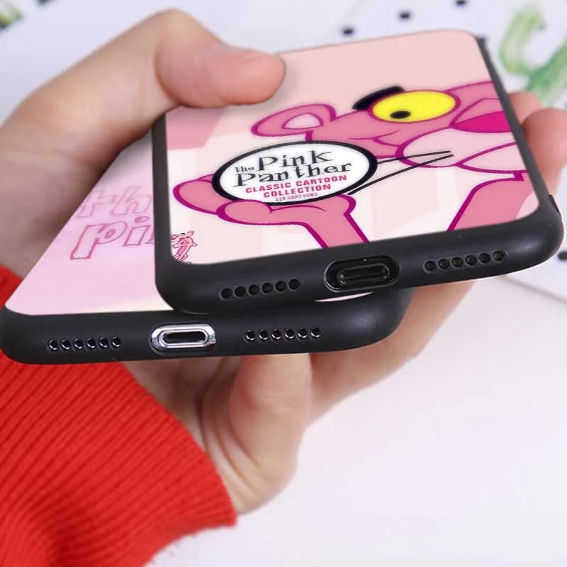 For iPhone X XS MAX XR 7 8 6 6S plus 5S SE Clear Soft Silicone Phone Case Pink Panther cute |