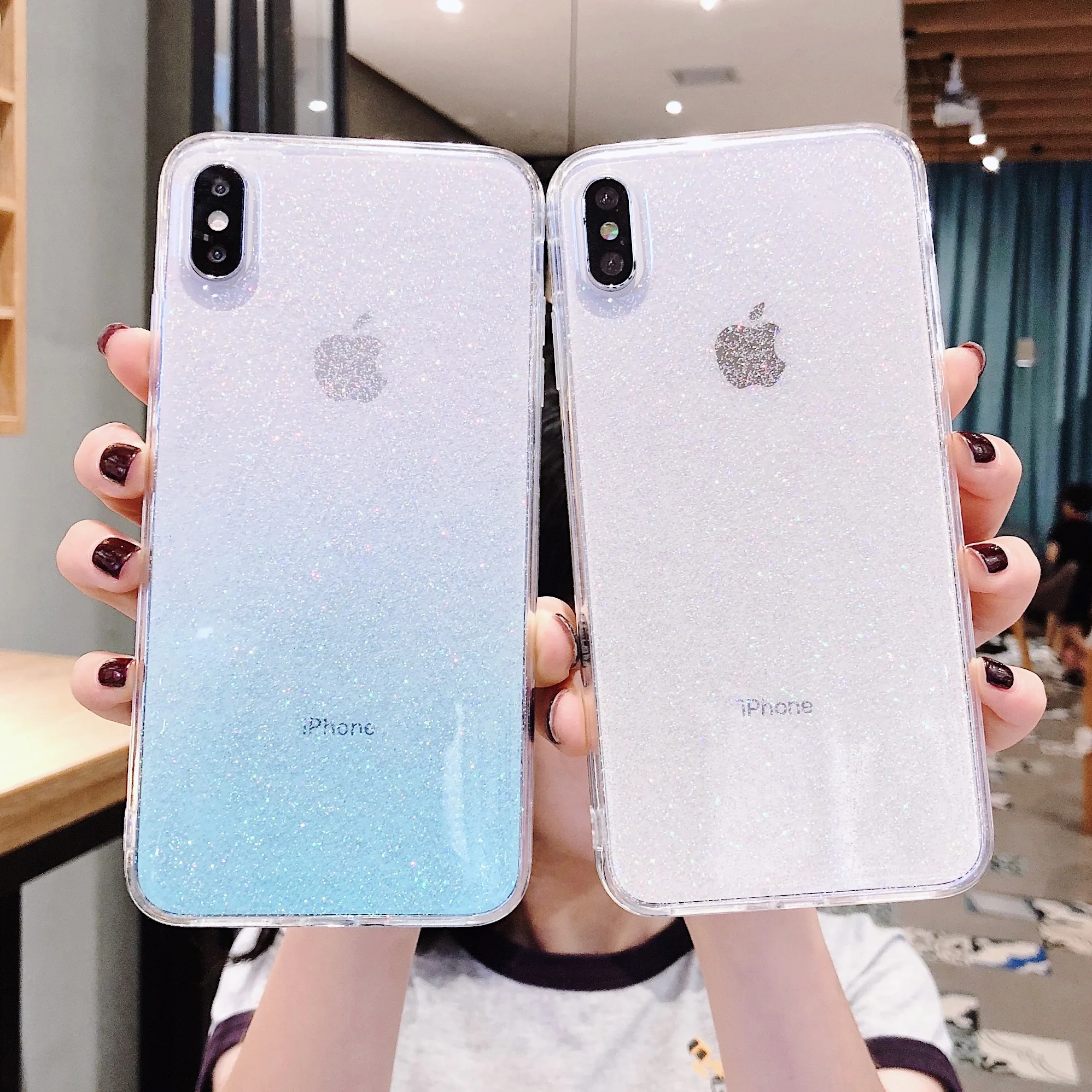 Fashion Gradient Shining Glitter Phone Case For iPhone 11 Pro Max 2019 XR XS MAX X 8 7 Plus 6 6s Clear Back Cover Capa |