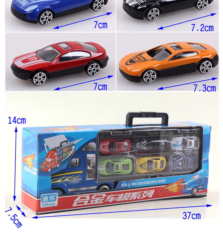 

Children's simulation container car with 12 alloy car container storage car model toys