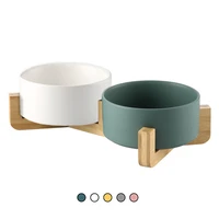 ceramic dog feeding bowl pet feeder goods for cats puppy food water container storage waterer accessories animal supplies p003