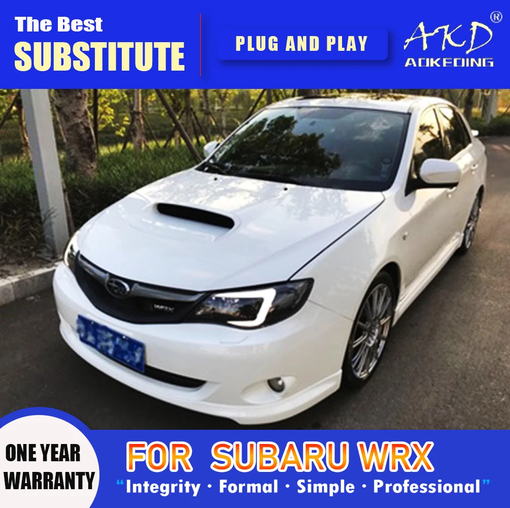 

Фара AKD для Subaru WRX, светодиодный ная фара 2005-2012, фары WRX, DRL, сигнал поворота, фара дальнего света, линза проектора Angel Eye