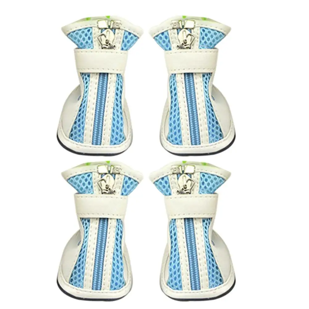 

4Pcs Fashion Mesh Cotton Breathable Anti-Skid Casual Pet Shoes Dog Puppy Boots