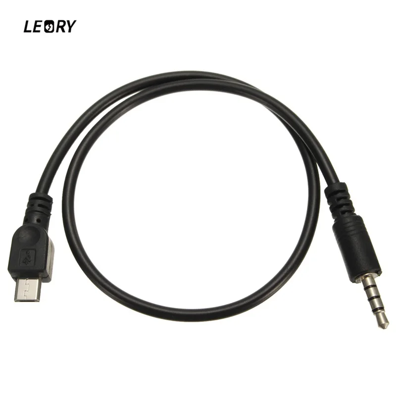LEORY 40cm Micro USB 2.0 to 3.5mm AUX Автомобильный Разъем Аудио Кабель Шнур Для Мобильного
