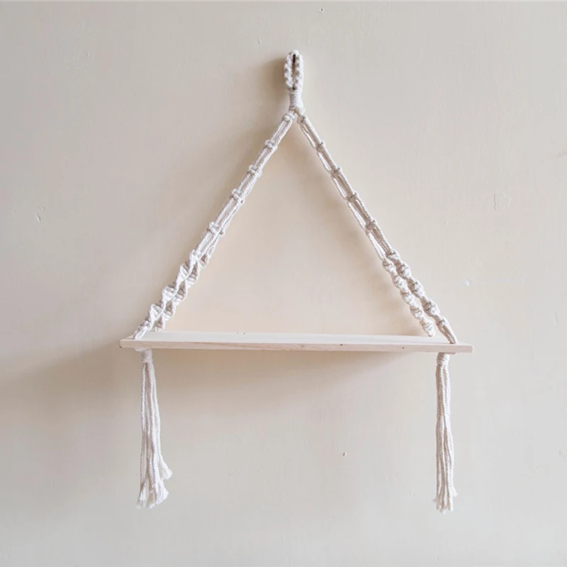 Подвесная вешалка для макраме полка-органайзер ручной работы в стиле бохо