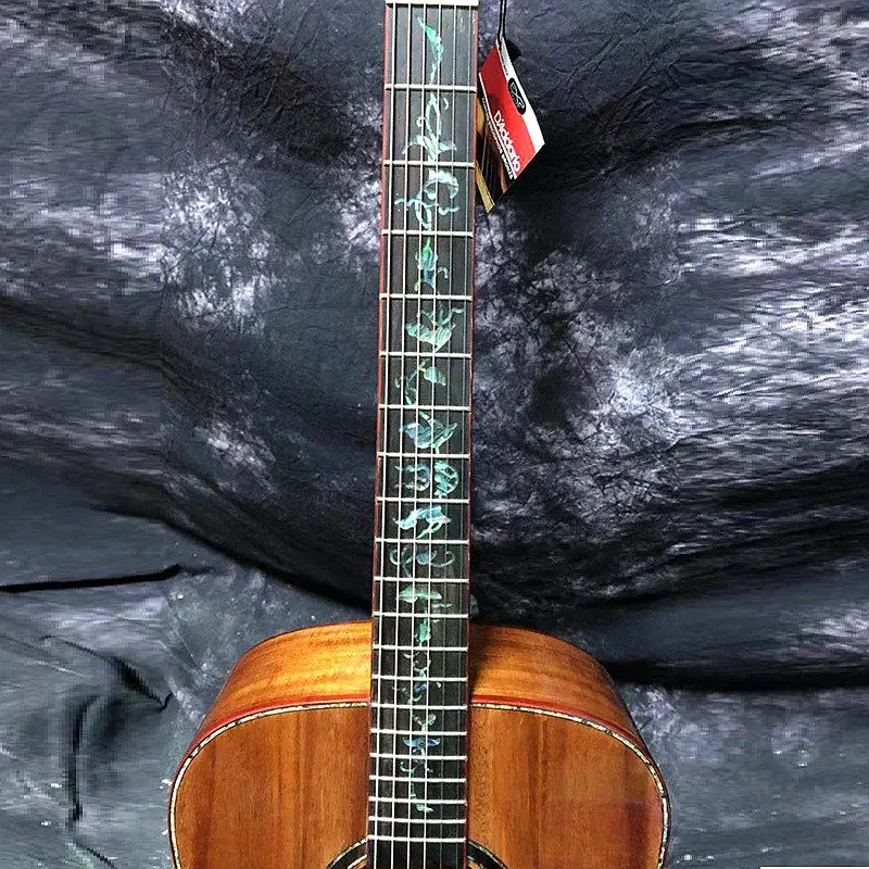 Полная твердая Акустическая гитара из дерева sapele 40 дюймов, глянцевая 6 струнная народная гитара с твердой еловой древесиной, высокое качество