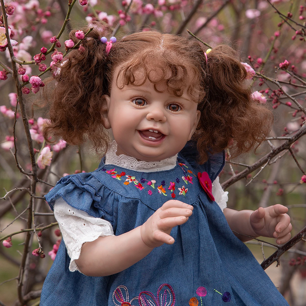 

Кукла реборн 27 дюймов, Реалистичная кукла-младенец с улыбающимся лицом, с корнями волос для девочек, игрушка для малышей, подарок на день рождения