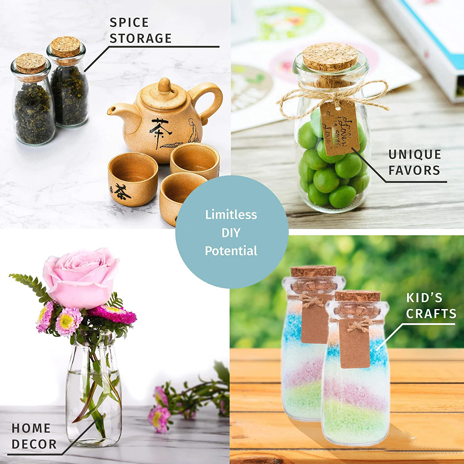 Маленькие стеклянные бутылки с пробкой 3 4 унций мини банки крышками вечерние