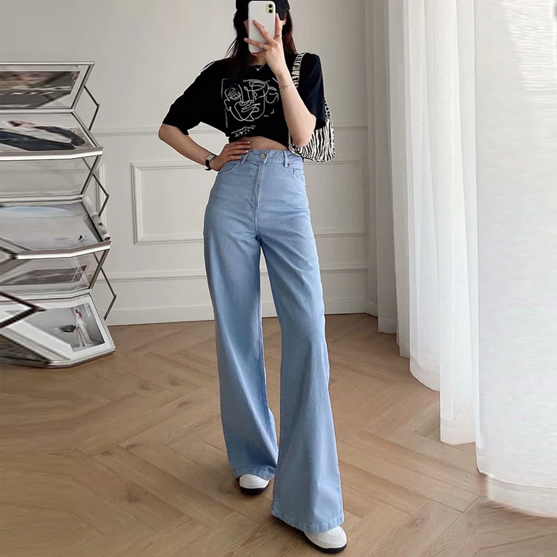 

2021 Ms Spring Fashion New Vintage High Street Loose High Waist Wide Leg Jeans