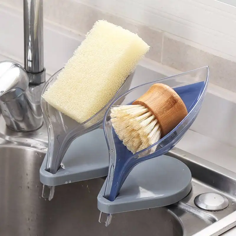 

Leaf Shape Soap Box Hanging Dish Storage Plate Tray Non-slip Drain Soap Storage Case Container Plastic Soap Draining Holder