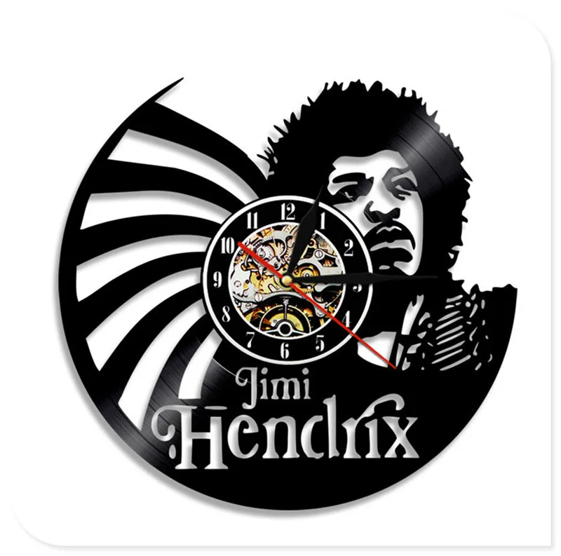 2 Jimi Hendrix 3D ручной работы художественное зеркало настенные часы виниловая запись наклейка для стены в виде часов домашний декор поддержка Прямая - Цвет: 2