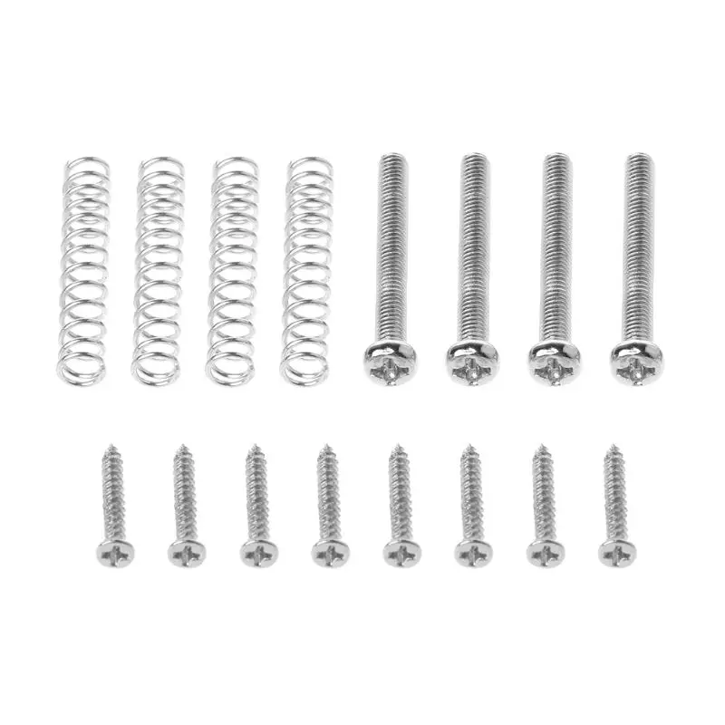 

Humbucker Pickup Screws Springs Kit Ring Surround Mounting Guitar Parts Silvery