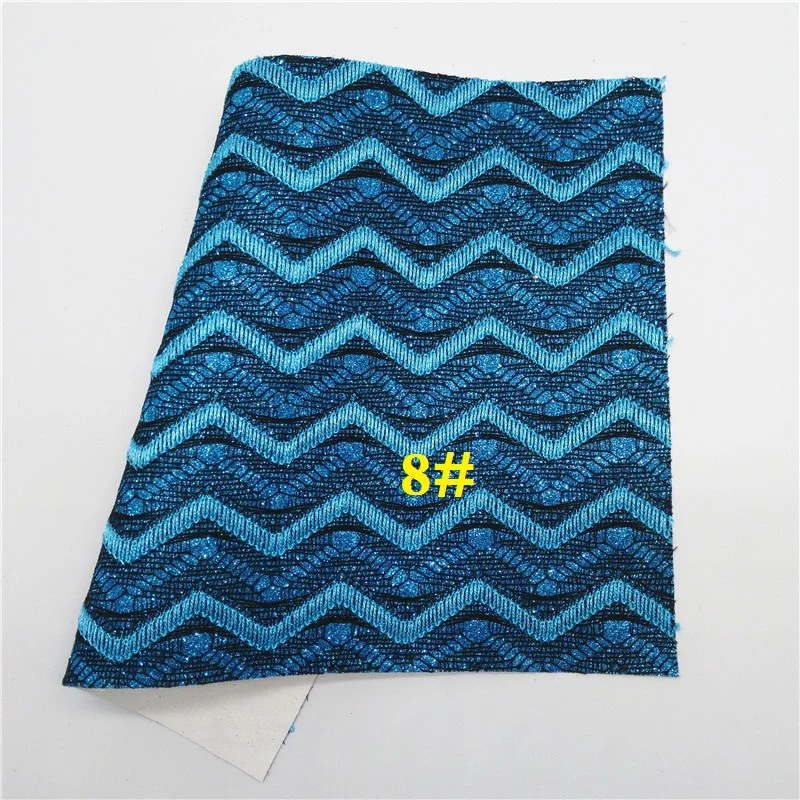 8 Glitterwishcome 21X29 см A4 размер винил для бантов блестящая ткань, флокирование стрелка волна кожа ткань листы для бантов, GM523A - Цвет: 8