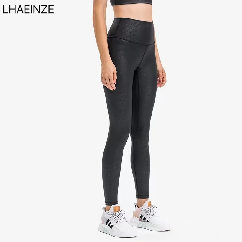 

LHAEINZE CLASSIC Gilded Yoga Black Pants Workout Gym Tights Woman High Waist Fitness Training Sports Warm Winter Leggings Pocket
