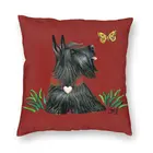 Шотландский терьер, как выглядит раньше, Обложка для дивана, гостиной, квадратная наволочка с собакой Скотти, 45x45 см