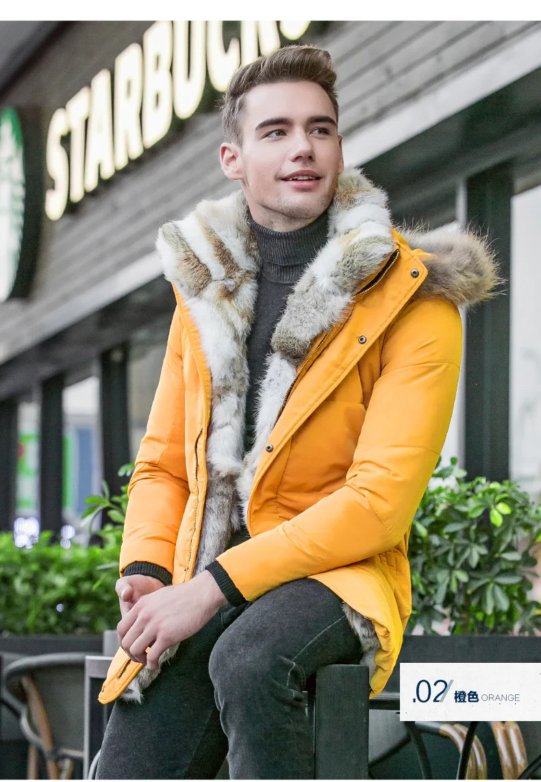 

Jacket women 2020 winter rabbit fur collar 80% white duck down hooded jackets men ,plus-size S-5XL doudoune puffer jacket parkas