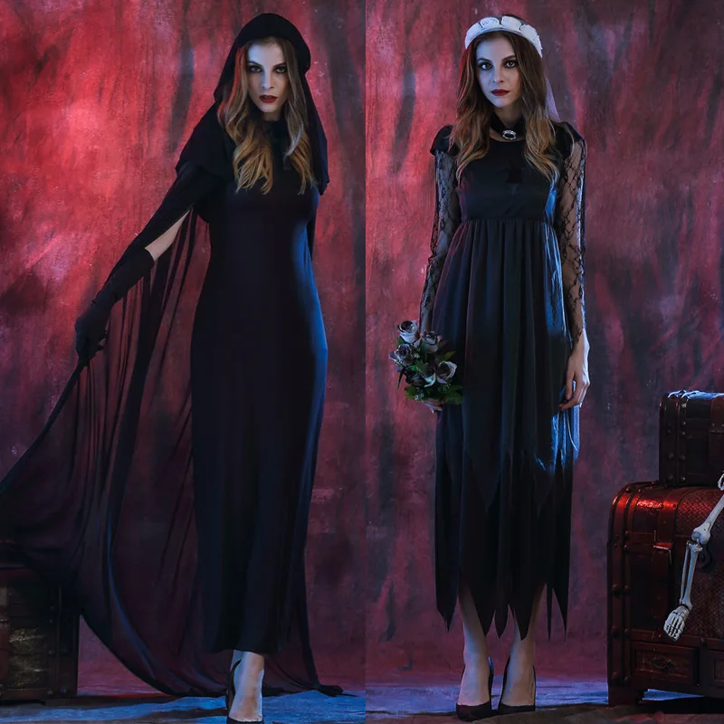 Новинка женские страшные привидения для взрослых черный дьявол зомби