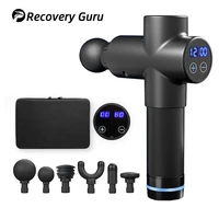 recovery guru 2021 new arrival electric lcd touch muscle relief massage gun full body powerful massager pain relaxation