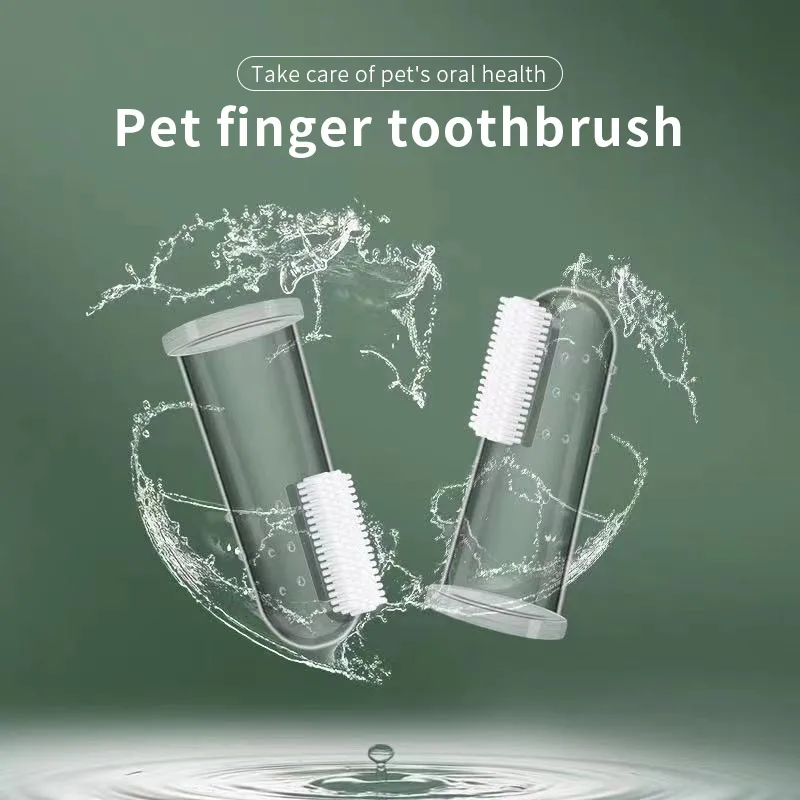 

Natural Silicone Super Soft Finger Pet Toothbrush Soft Cat And Dog Care Brush Bad Breath Tartar Dental Appliances Pet Supplies