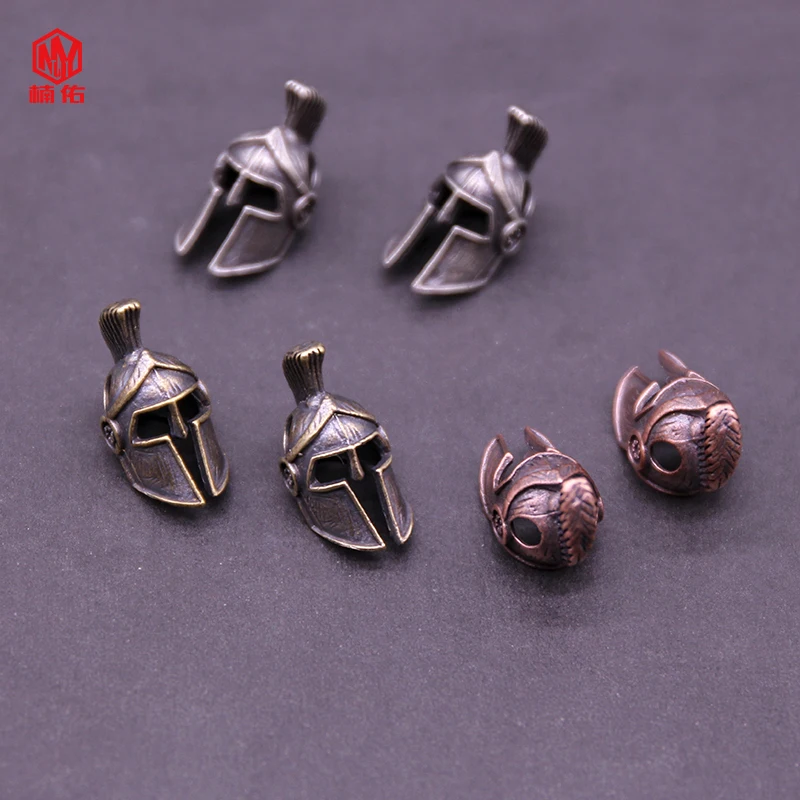 

1PC Retro Brass Copper White Copper Red Copper Knife Beads Mask headgear Paracord Beads Lanyard Pendants