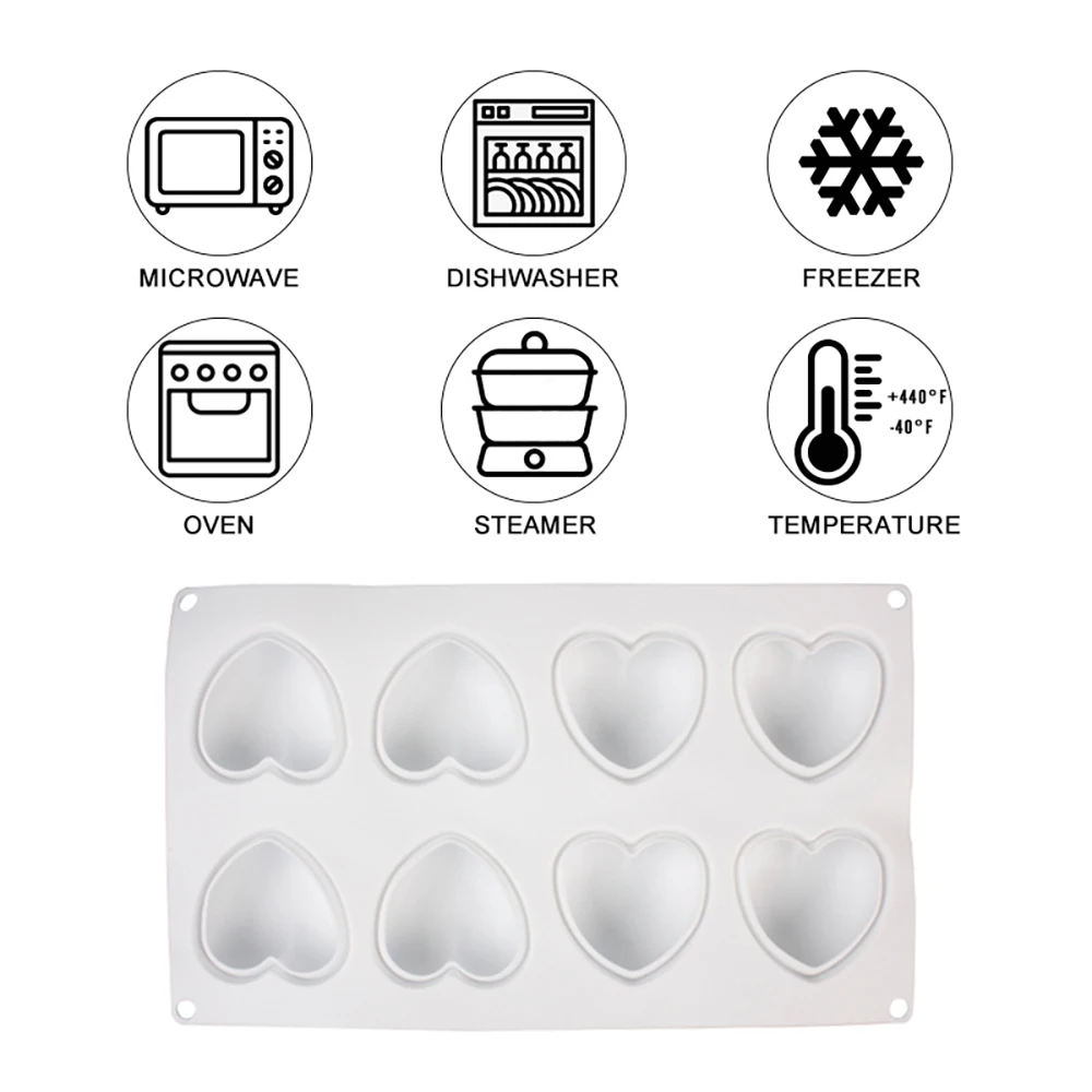 3D сердце Форма силиконовые формы для выпечки Шоколадное Желе торт украшения