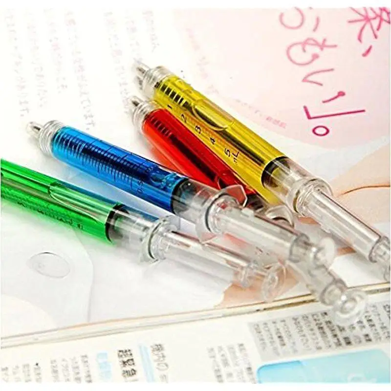

4PCS Syringe Pens Novelty Liquid Syringe Ballpoint Pen Doctor Nurse Medical Hospital Fun Gift Random