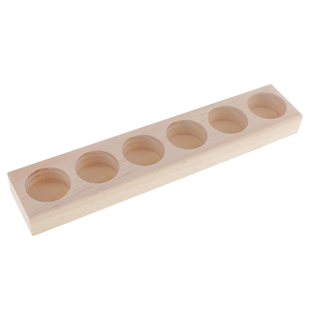 

6 Slots Essential Oil Displaying Rack Holder Storage Box Wooden Case Aromatherapy Organizer Solid Wood Display Stand
