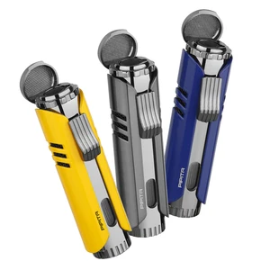 Модная Высококачественная ветрозащитная зажигалка, зажигалка с одним пламенем, многоразовая надувная зажигалка с дыроколом для сигар