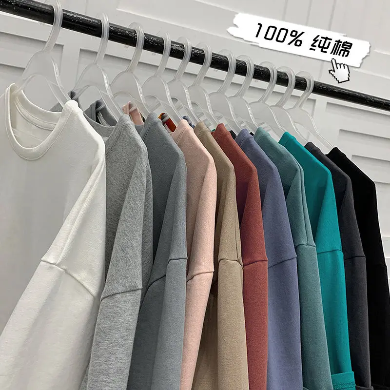 

Summer Cotton T-shirt Men Fashion Solid Color Casual O-neck T Shirt Men Streetwear Korean Loose Short-sleeved Tshirt Mens M-5XL