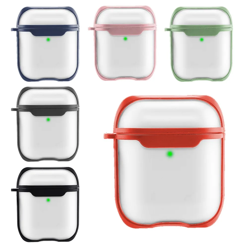 Прозрачный матовый чехол для AirPods, прозрачный чехол для Apple Airpods, 2 чехла, коробка для наушников, аксессуары, сумка, беспроводной Bluetooth, чехол для наушников