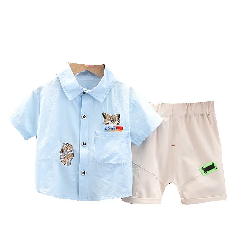 

New Summer Baby Boy Clothes Children Cotton Shirt Shorts 2Pcs/Set Infant Clothing Toddler Fashion Casual Costume Kids Sportswear
