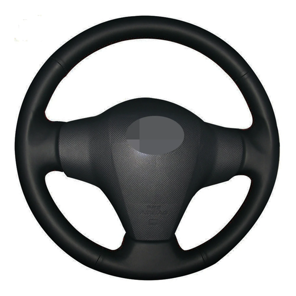 Чехол рулевого колеса автомобиля черная натуральная кожа ручной работы для Toyota