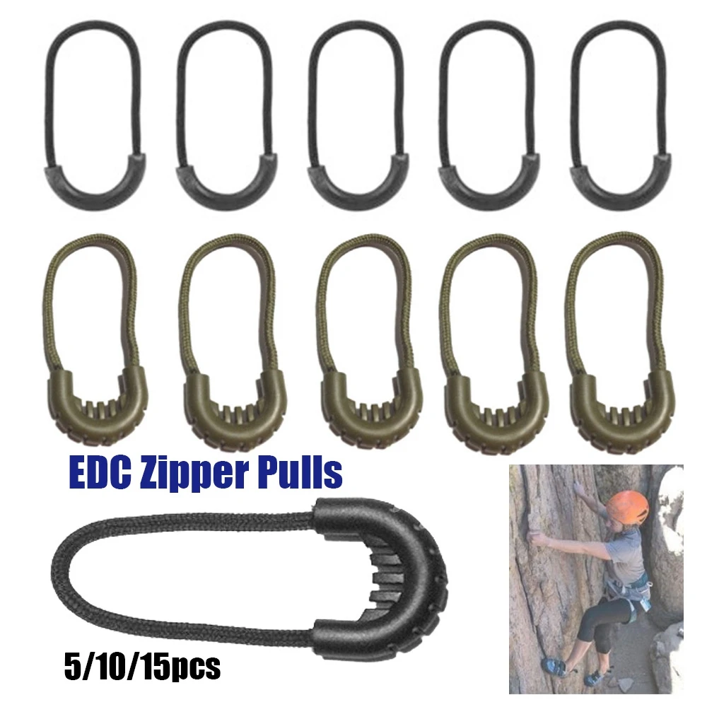 5PCS Replacement Zip Puller Suitcase Tent Backpack Zipper Pull Ends Lock Zips Bags Clip Buckle Travel Clothing Outdoor Tools | Спорт и