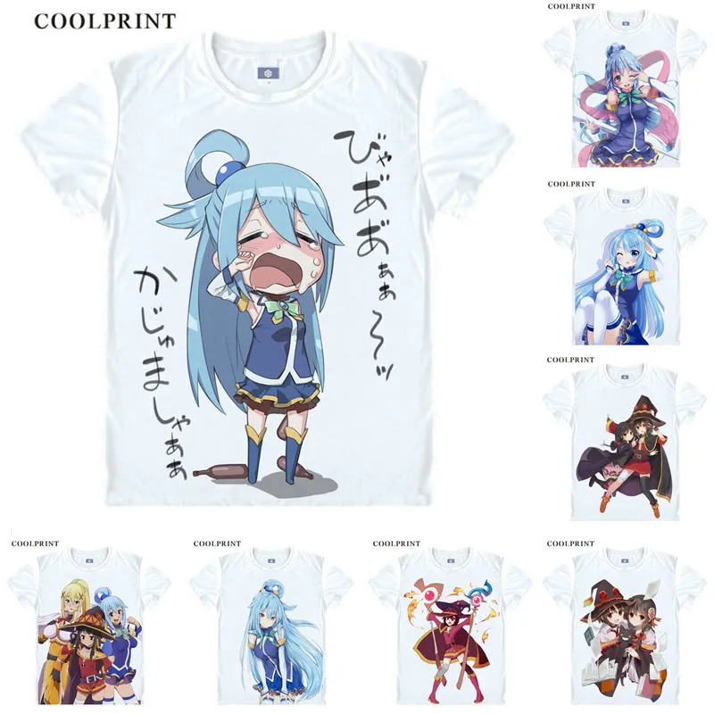 Kono Subarashii Sekai ni Shukufuku wo Konosuba футболка Aqua Megumin аниме пользовательский Косплей