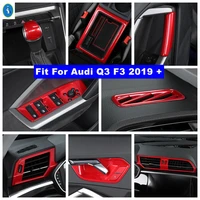 door handle bowl armrest box lift button gear knob air ac panel cover trim for audi q3 f3 2019 2022 red interior accessories
