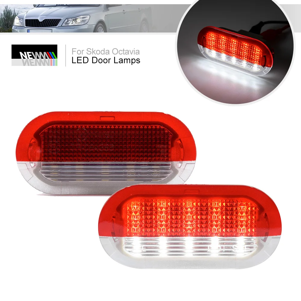 

For Skoda Octavia 2001-2013 LED Door Courtesy Lamp Canbus Error Free Interior Welcome Lights Car Lighting