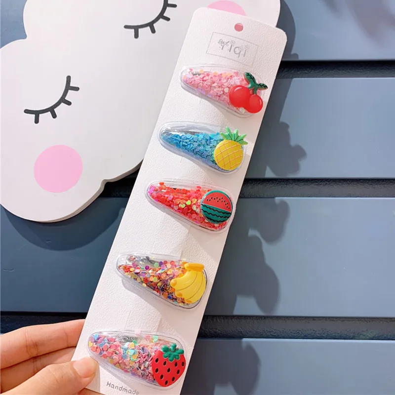 Заколки для волос девочек с фруктами и цветами 5 шт. | Детская одежда обувь