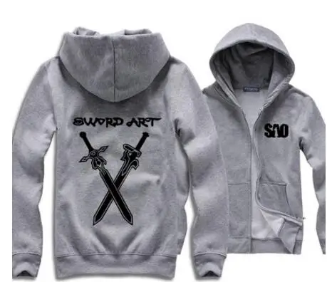 

Unisex SAO Sword Art Online Hooded Hoodie SAO Kirigaya Kazuto Kirito Cardigan Jacket Coat Sweatshirts