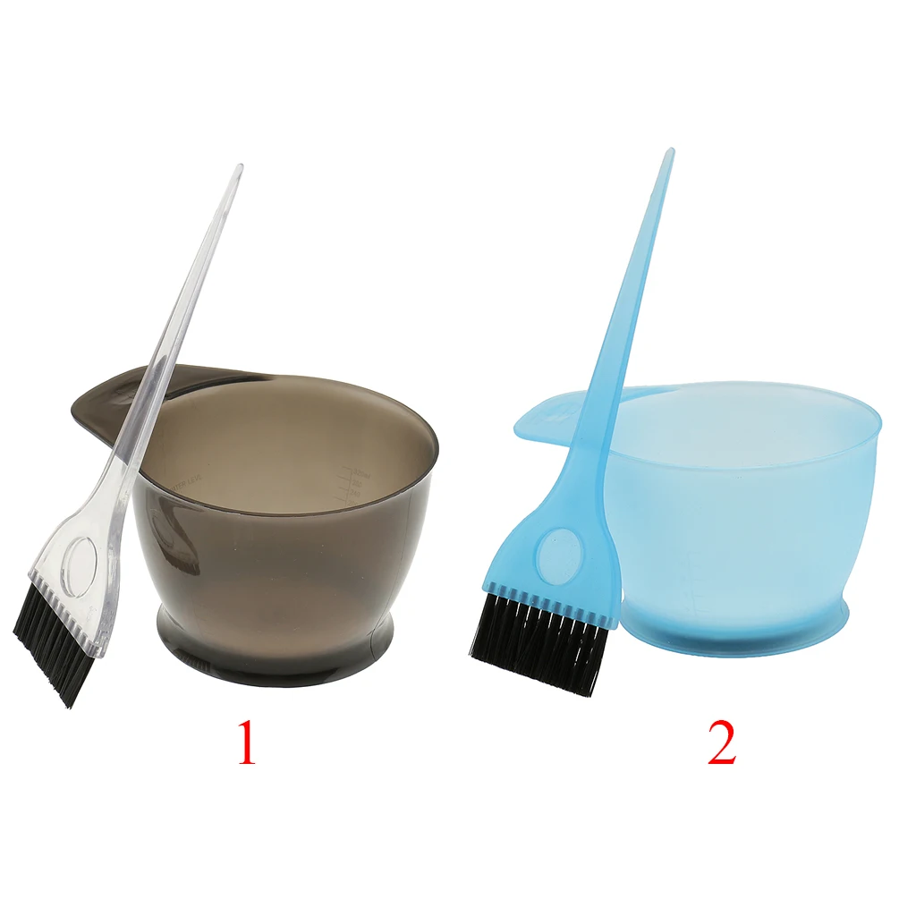 

2pcs/Set Reusable Plastic Tint Bowl Hair Dye Coloring Brush Stylist Tool Set