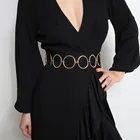 Ремень женский из акрила, тонкий пояс с золотой круглой цепочкой для отпуска, для платьев