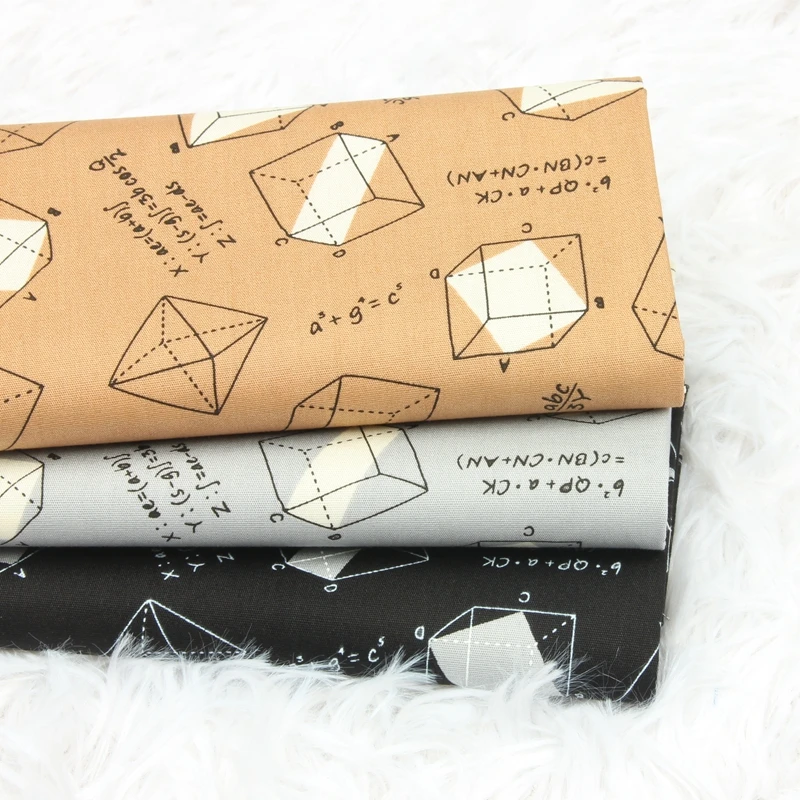 

Half Yard Geometric Math Print Thin Cotton Fabric For Handmade DIY Garment Dress Bag 100% Cotton Sewing Telas Tissus CR-1229
